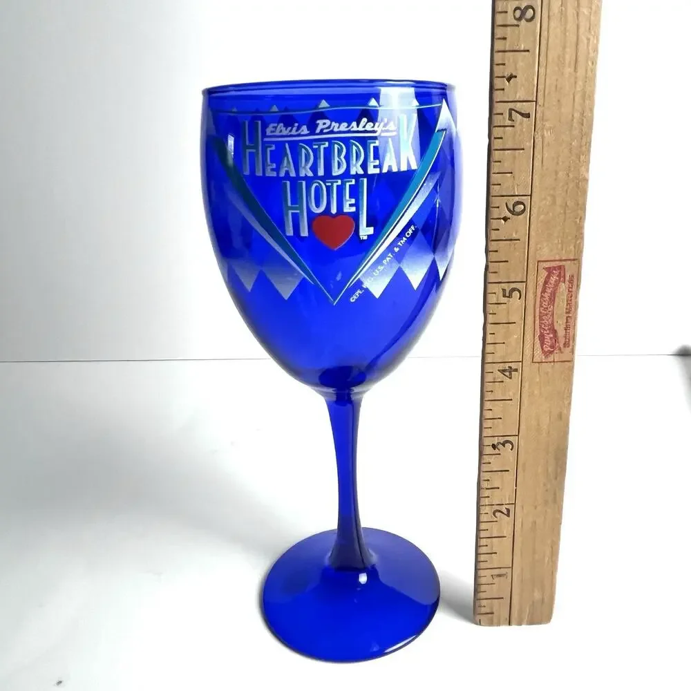 Elvis Presley Heartbreak Hotel Logo Cobalt Blue Wine Glass Holographic Sticker